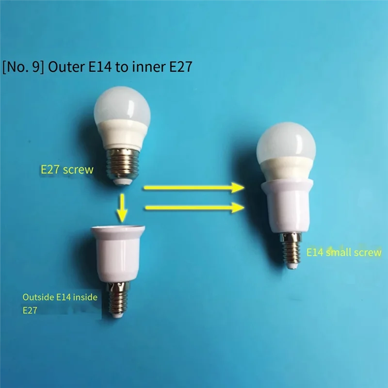 

ABPQ-50PCS Lamp Bulb Socket Converter Easy Installation Convenient Simple And Hassle-Free Installation E14 To E27 Adapter Easy T