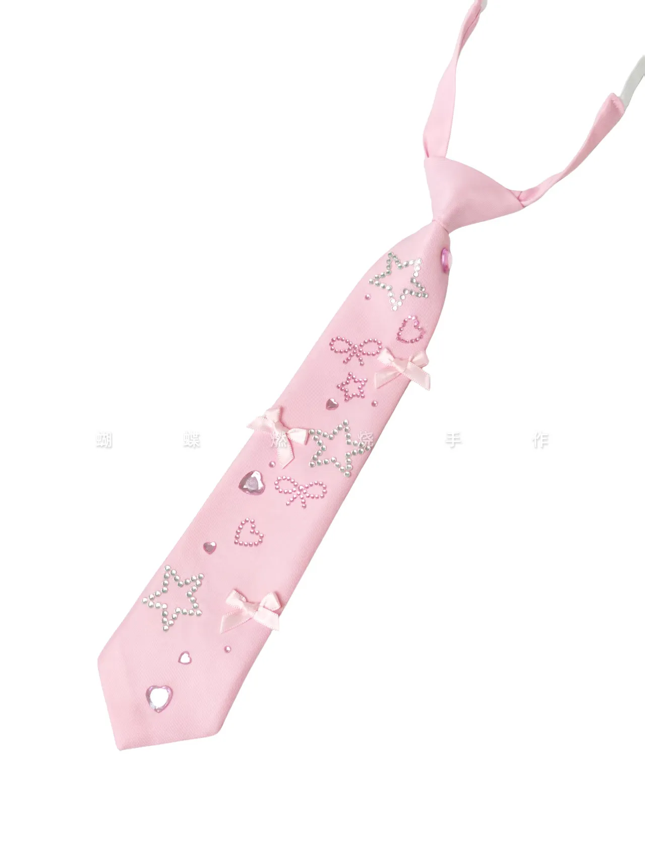 

Colorful Personality Wear Cute Necktie Pink Blue Black Red Wear Diamond Cool Ties Tie Y2K Millennial Retro Style Necktie