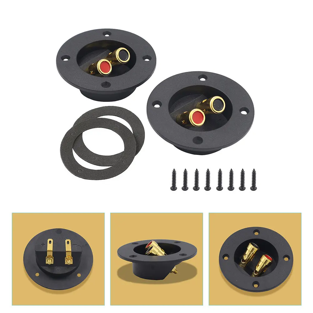 Speaker Box Terminal Cup 2Pcs Zinc Alloy Binding Post Connector for Subwoofer Car Home Audio DIY