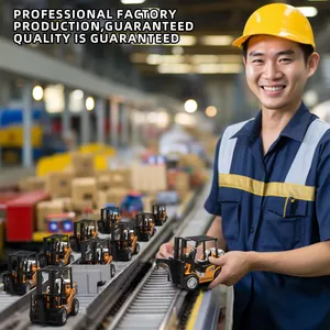 Retroactive Motion Gabelstapler- und Kranmodell, 1:24 Skala, Legierungskonstruktion, Klang und leuchtende Effekte, ideal für Kinderspiele 6 Hauptverkaufsbehälter -Gabelstapler - №3