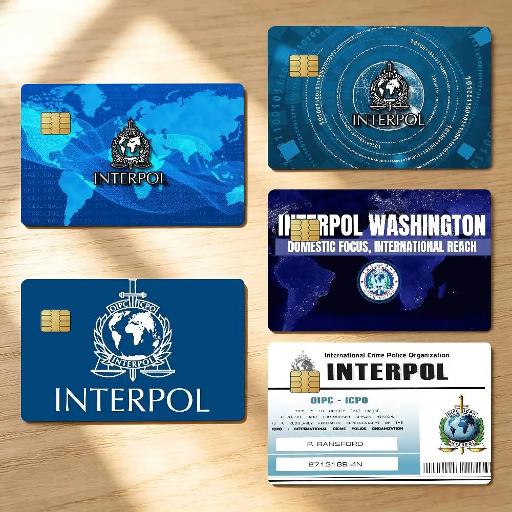 The Interpol Credit Skin Cover Card Stickers 4PCS Film Bus Pass Front Decoration Bank Debit Waterproof