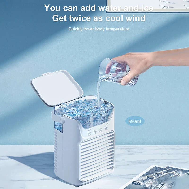Air Conditioners Desktop Air Conditioners fan Portable Small Mini spray water AC with Timer Small Room Air Conditioners for Room