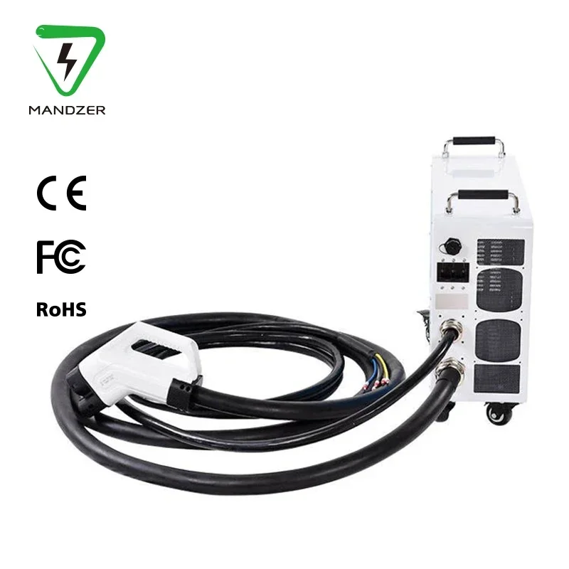 DC Movable CCS Charger Connector Electric Car Screen Display 380V 15KW DC 30KW J1772 Portable Solar Charging Station