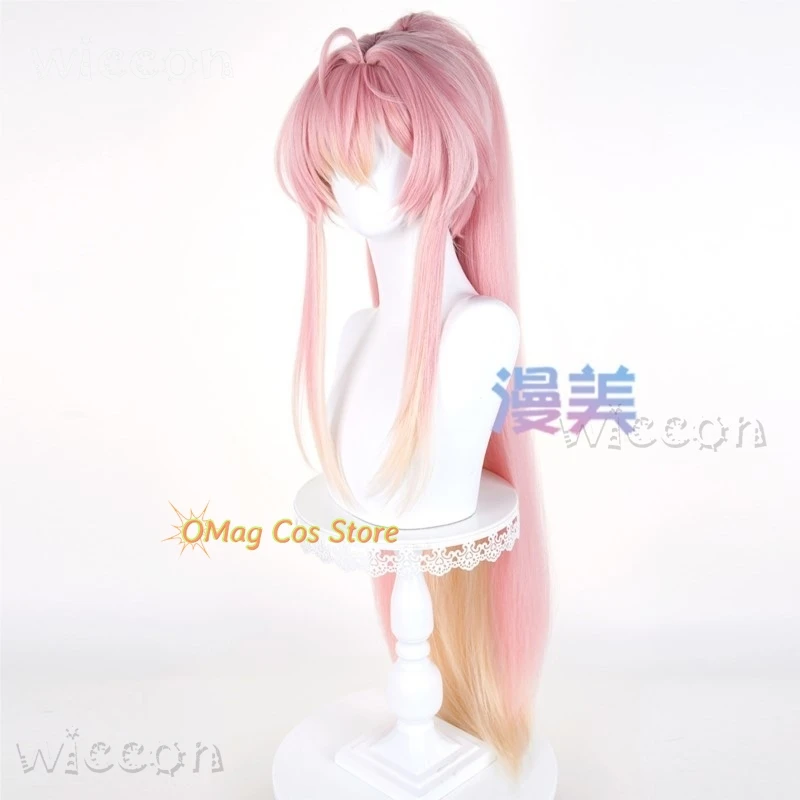 Adults costume Wuthering Waves Aemeath Women Cosplay Wig Props Kawaii Pink Split Tiger Clip Ponytail 90cm Halloween carnival Clo view 6
