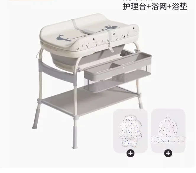 Diaper table mobile crib massage nursing table newborn diaper change touch bath multi-function