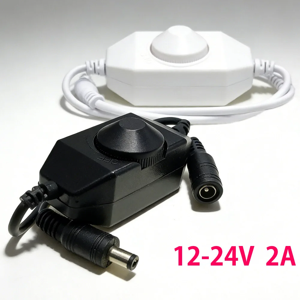 

DC12-24V LED Dimming Connector 2A 24W Knob LED Brightness Dimming Switch ON OFF for Single Color 2835 5050 COB LED Strip Light