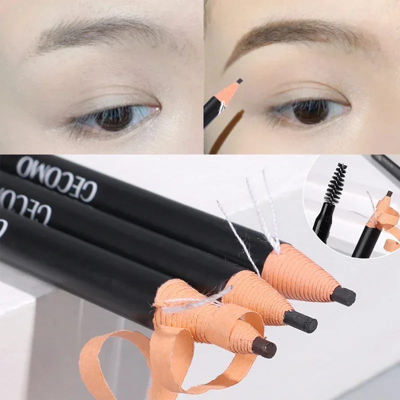 Black Brown Eyebrow Pencil Waterproof Peel Off Line Eyebrow Tint Pen Lasting Not Fading Natural Brow Enhancers Makeup Cosmetics