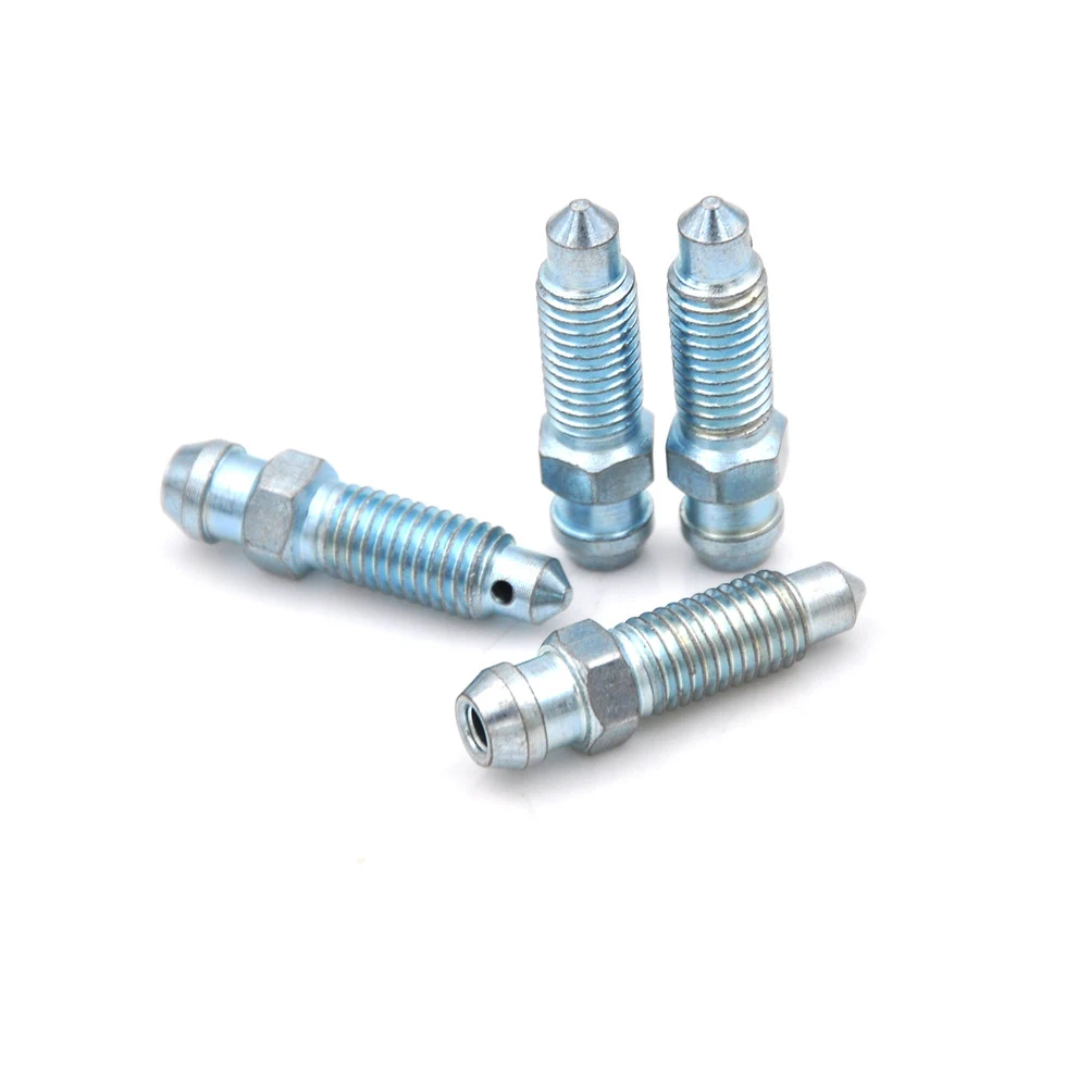 4pcs/lot durable M7 x 1.0mm Motorcycle Bike Brake Braking Caliper Steel Bleed Screw Nipple