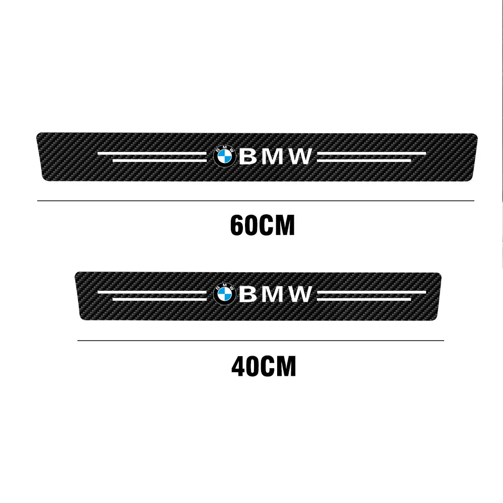 4pcs Leather Car Door Carbon Fiber Sill Protector Stickers For BMW M Performance M5 320 325 E28 E30 E34 E36 E39 E46 X5 X6 F01