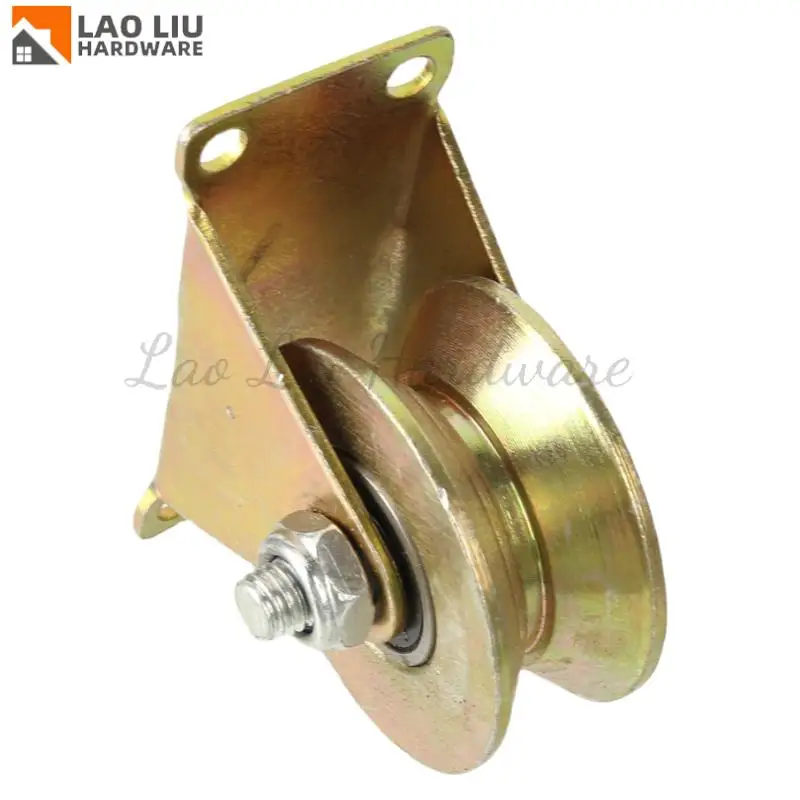 Roda pequena de porta deslizante - 50 mm de diâmetro com ranhura de rolamento em forma de U, resistente para ferro angular e trilhos guia