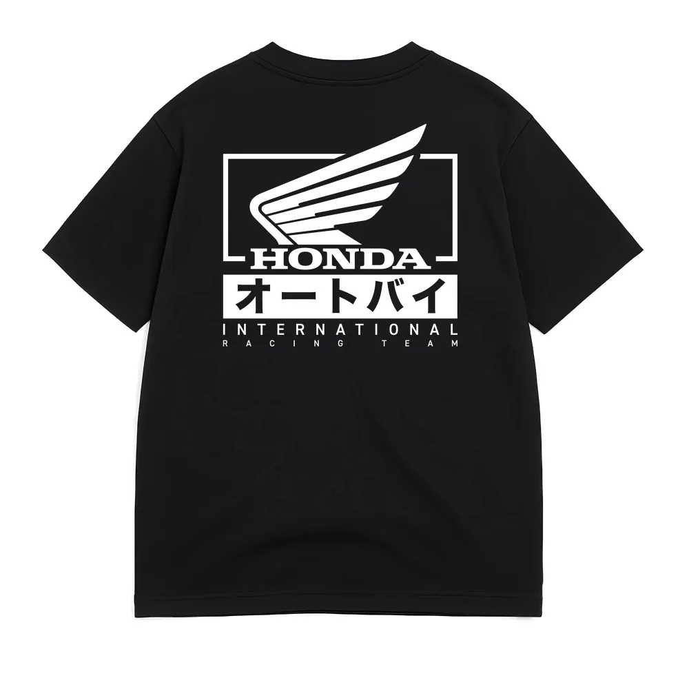 

Honda Men's and Women's T-shirt Summer Cotton Y2k Tee Honda Take Flight Short-sleeved Spring and Autumn Motorcycle Cycling Top
