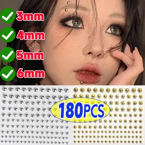 Fashion Kuku Bibir Palsu Cincin Hidung Alis Tanpa Tindik Stiker Kuku Bibir Perekat Diri Tahan Air Dapat Digunakan Kembali Perhiasan Kancing Perut Tubuh 12 tindik puting palsu penjualan terbaik - №