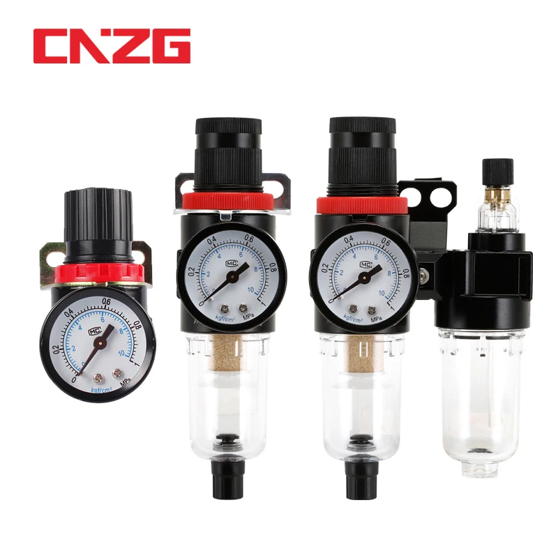 1pc AFR-2000 Pneumatic Filter Air Treatment Unit Pressure Regulator Compressor Reducing Valve Oil Water Separation AFR2000 Gauge