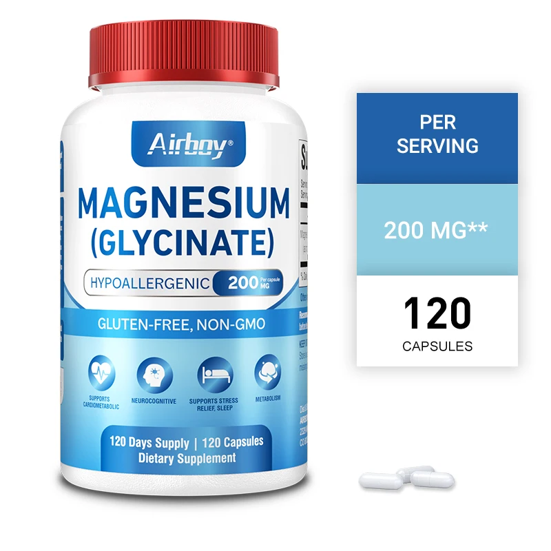 

Magnesium Glycinate - Mood Calming, Sleep Promoting Energy & Bone Support, Non-GMO