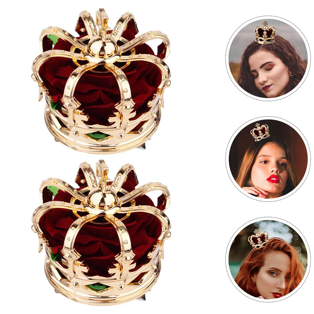 

2 шт. заколки для волос в виде короны, средневековые королевские аксессуары для волос, головной убор для Хэллоуина и косплея, для женщин, удобные для длительного ношения