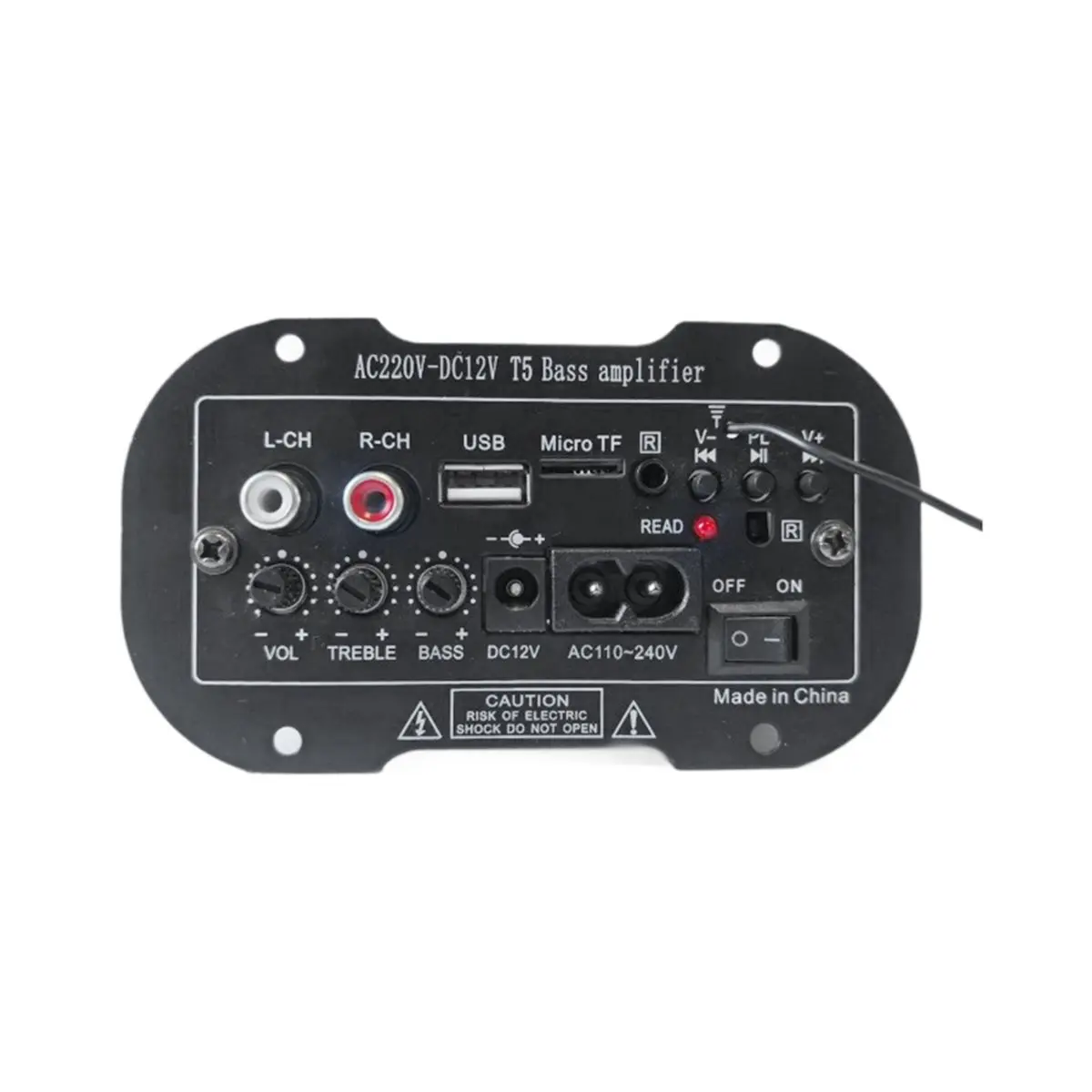 A40I T-5 Amplifier Board 220v Mono Subwoofer Amplifier Support Tf Usb Fm for 5-10inch Amplifier EU Plug