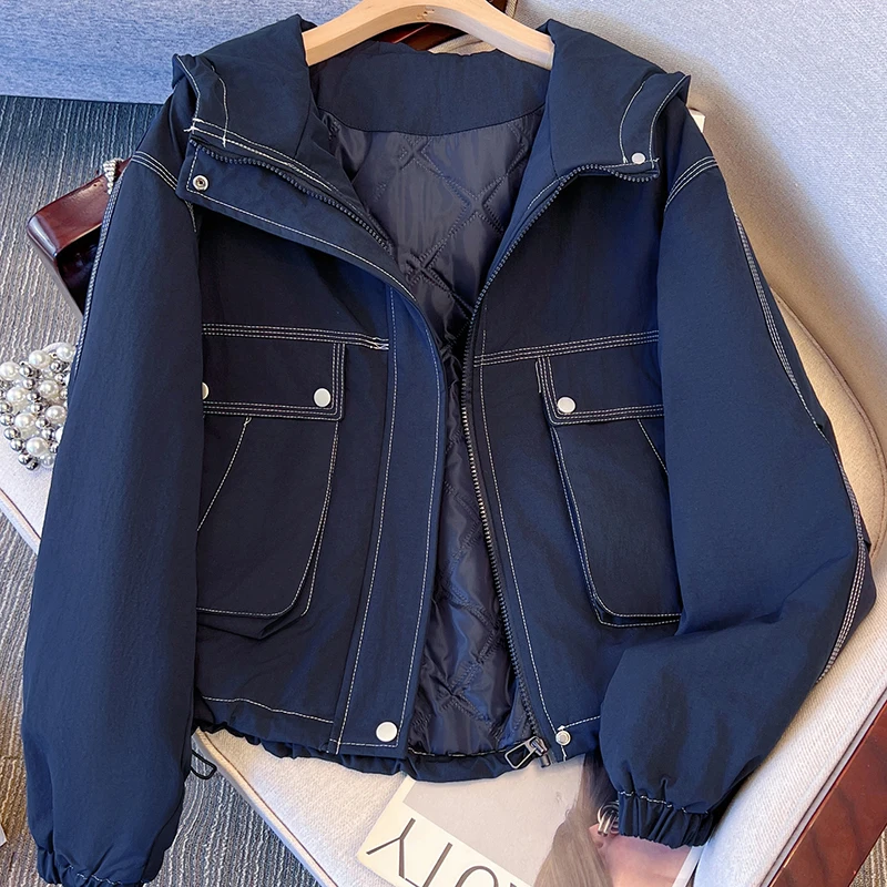 2025 New Fashionable Hooded Coat Autumn Winter Trendy Unisex Cotton Jackets Daily Casual Versatile Thickened Outerwear