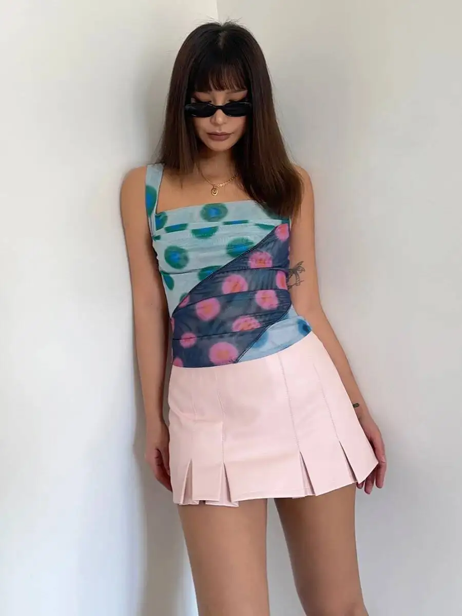 

Новая женская летняя мини-юбка с низкой талией, плиссированная, в стиле Pure Desire, с эффектом облегания, А-силуэт, обтягивающая бедра, модель 53J6