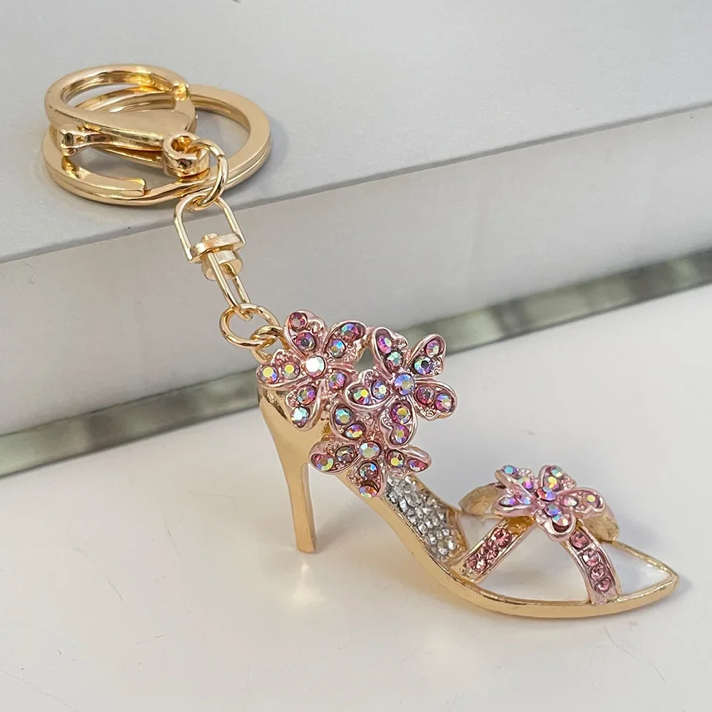 European 2024 New Personality Elegant Fashion Key Chain Colorful High Heels Keychains Car Keyring Charms Women Bags Accessories