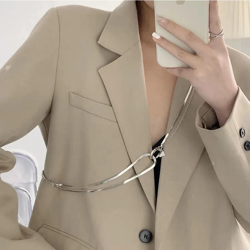 

DUTRIEUX Fashion Tassel Splicing Body Chain for Woman Korean Fashion Long Suit Belt Chain Women Ins Clothing Accessories 2025