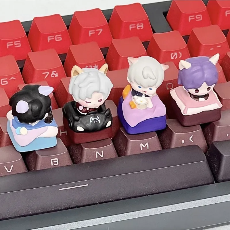 Love and Deepspace Q Version 3D Artisan Keycap Sylus Rafayel Xavier Zayne Cute Stereo Key Cap for Mechanical Keyboard Fans