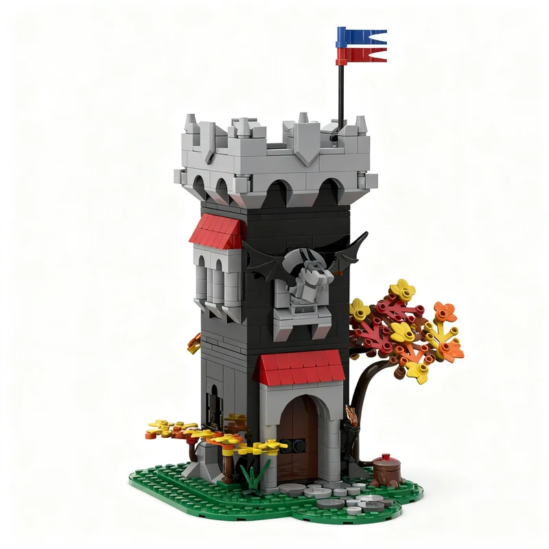 568pcs MOC Castle Dragon Knights Dragon Knights' Tower Model Building Blocks Construction Toy Christmas Gift Brick Education