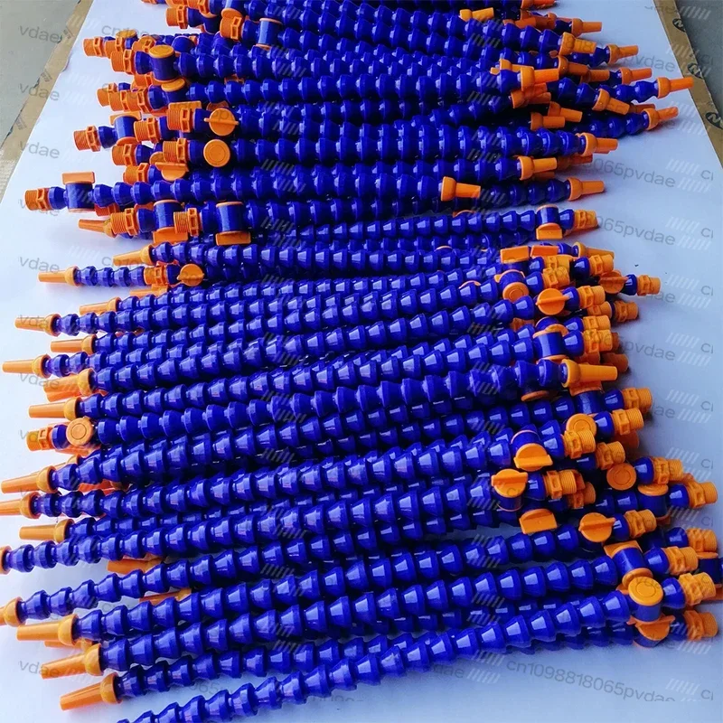 Tool Parts 6Pcs Plastic Flexible Water Oil Coolant HoseTube 300/400/500mm Flat/Round Nozzle For CNC Milling Lathe Cooling Pipe