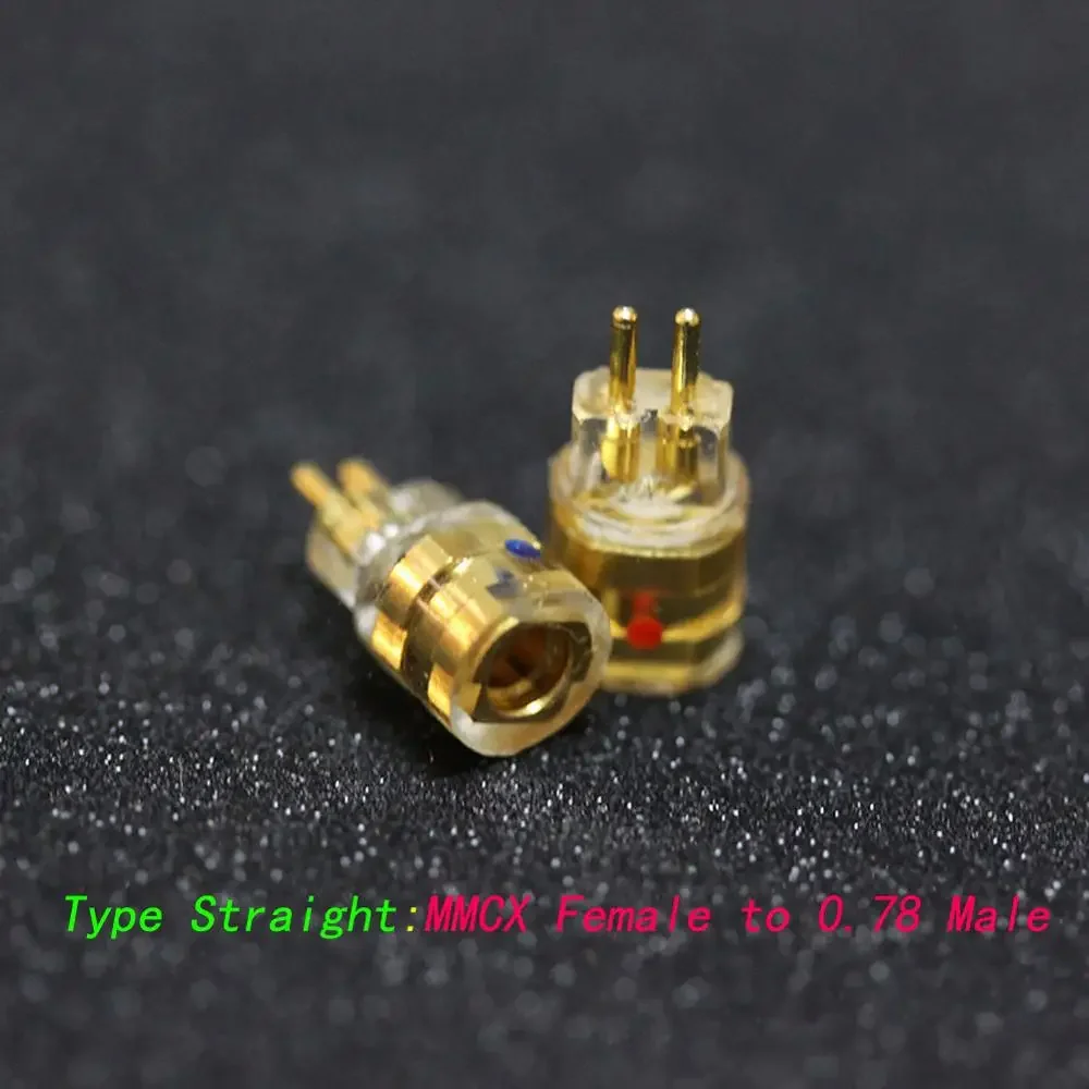 Pair Gold Plated Headphone Plug for MMCX Male to .78mm Female 0.78MM Male to MMCX Female Converter Adapter