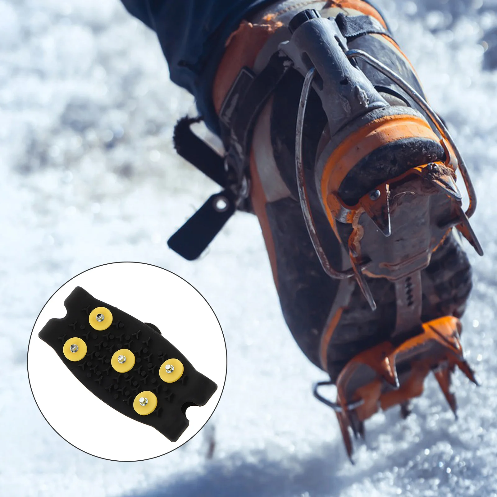 

Outdoor 5-Tooth Snow Grips for Shoes Anti-Slip Silicone Ice Cleats Non-Slip Shoe Covers Walking Hiking on Ice Mud