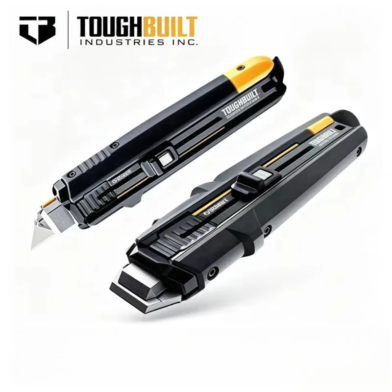 TOUGHBUILT Folding Scraper Utility Knife with 5 Blades Dual Blade Design Cut Scrape Trim for Home Office Workshop DIY TB-H4S5-01