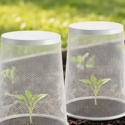 4Pcs Metal Wire Plant Cloches For Garden Protection, Reusable Mesh Covers For Vegetables, Outdoor Garden Plants Care Accessory