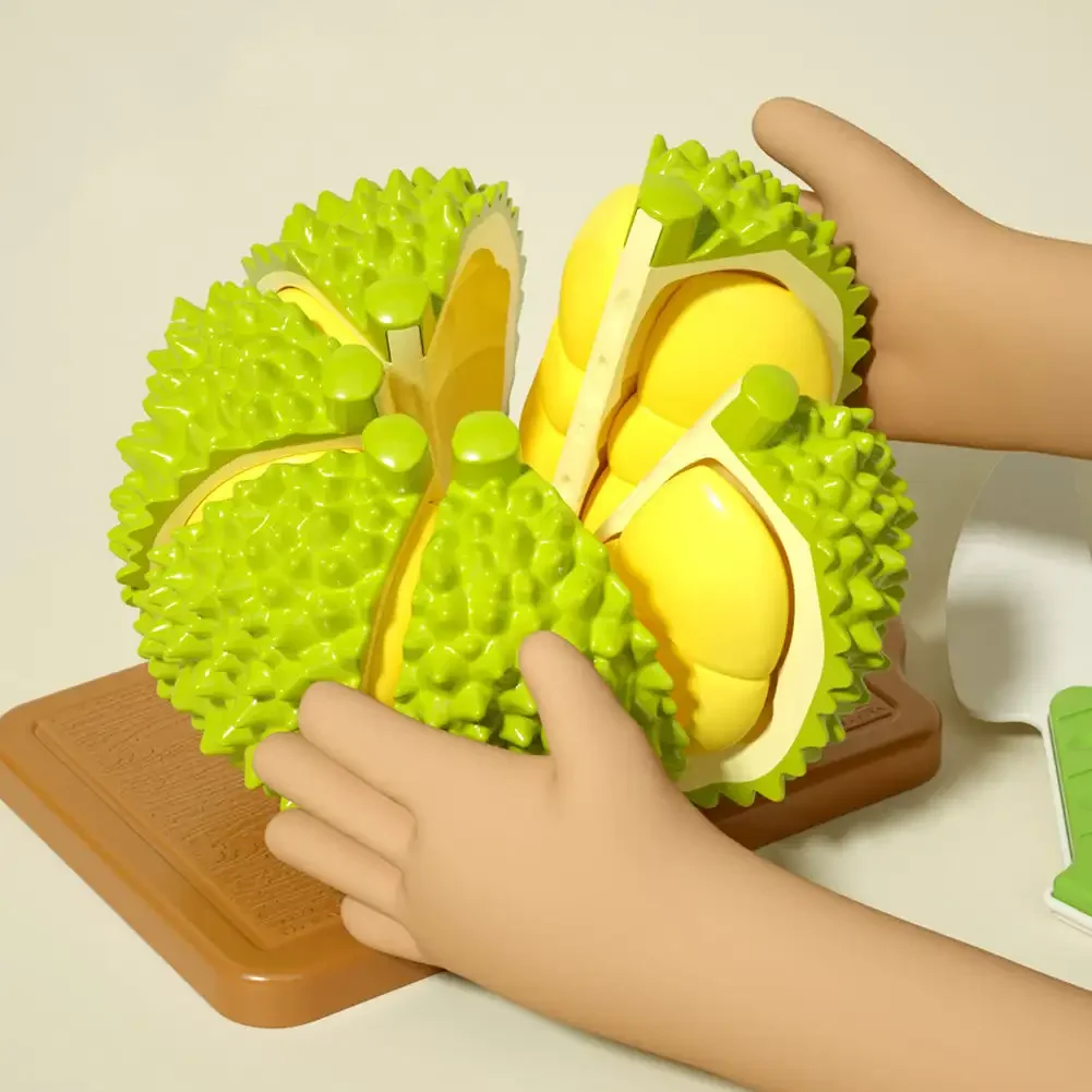 Durian juego de simulación de comedor fruta comida juegos sensoriales niños juguetes de corte de frutas juguetes educativos para jugar a las casitas de cocina