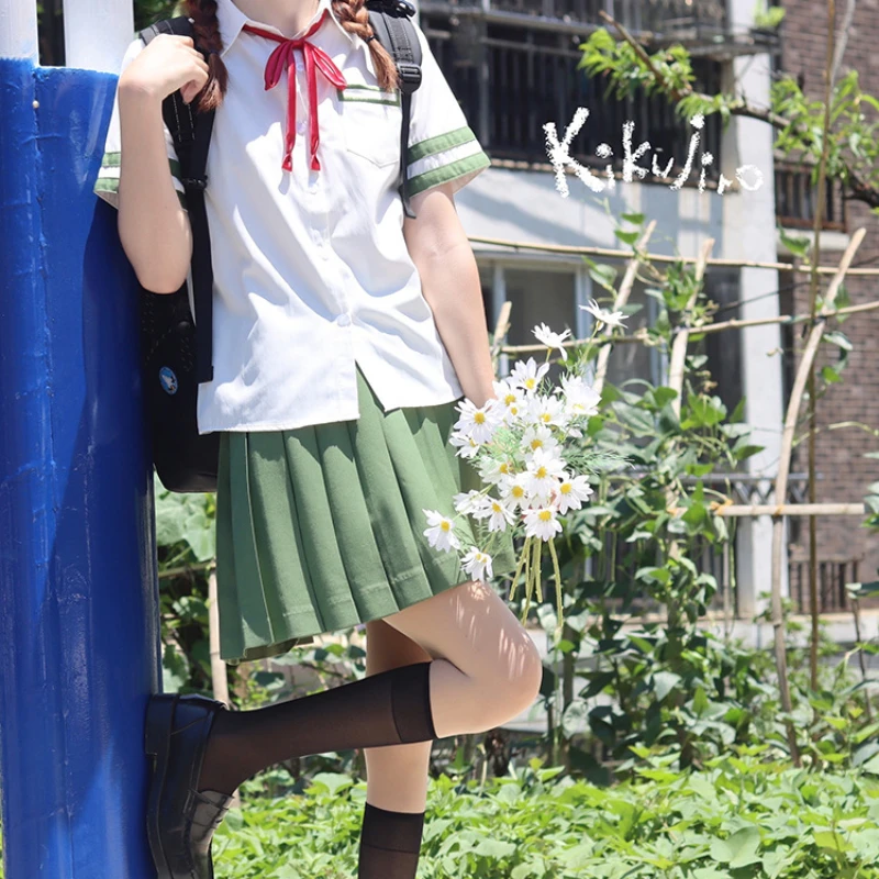 Japanischer Anime-Stil jk Top College-Stil japanische Uniform Kurzarmhemd Anzug Sommer Seemann Outfit Rock Uniform Cosplay