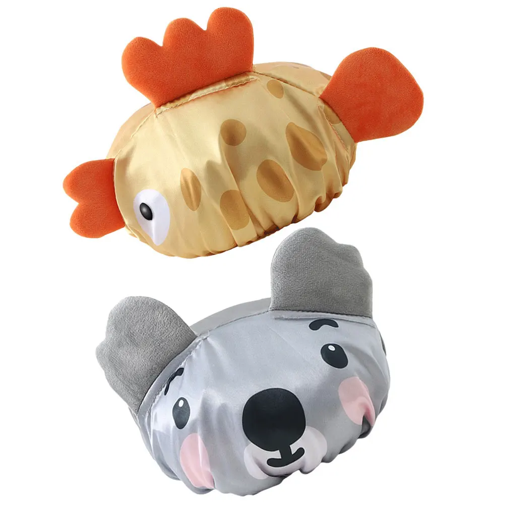 

2pcs Kids Shower Cap Cartoon Bathing Hat Children Lightweight Reusable Peva Elastic Fit For Toddler Boys Girls Shower Caps For
