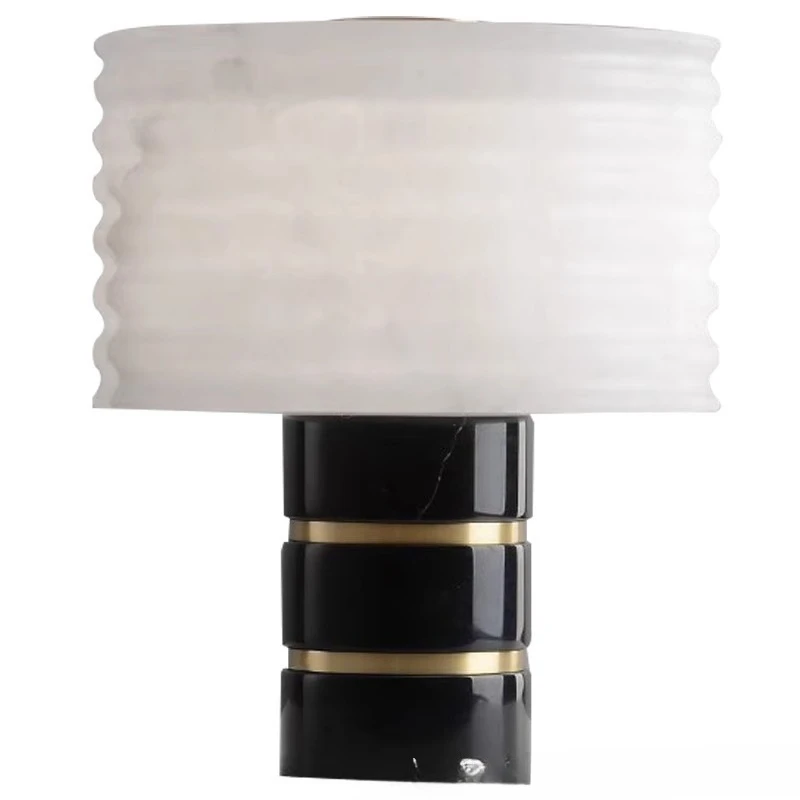 Natural marble high-end villa, living room decorative table lamp, Nordic light luxury creative hotel bedroom bedside lamp
