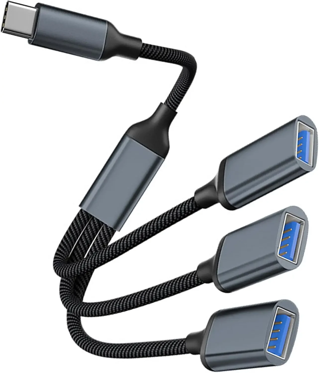 3-in-1 USB Hub Adapter, Multi-Port USB Splitter for Laptop, PC, Flash Drive, Mouse