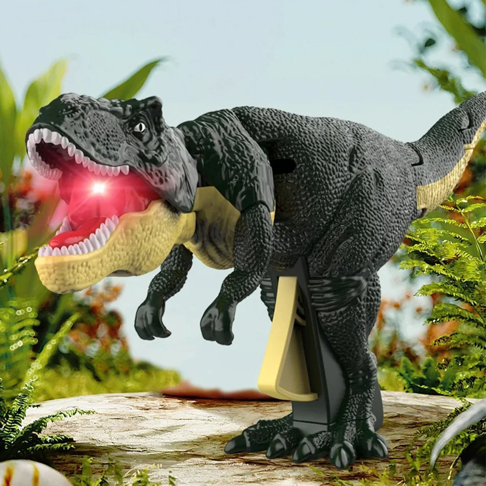 Funny Za Za Sound Dinosaur Children Decompression Battery Toy Hand-operated Telescopic Swing Dinosaur Fidget Toy for Kids Gift