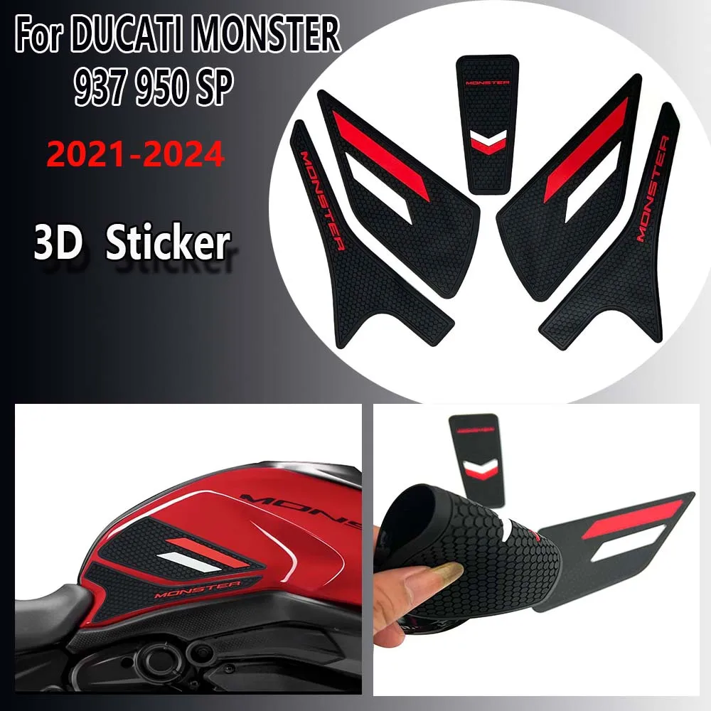 

Для DUCATI MONSTER 937 950 SP 2021-2024 Новый комплект наклеек на мотоцикл MONSTER 937 Защитная накладка на топливный бак противоскользящая