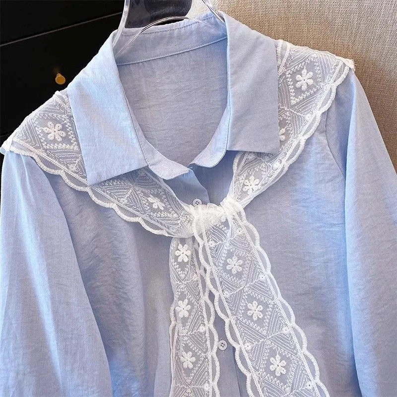 

Женский кружевной шарф и накидка с морским воротником, шикарный милый модный аксессуар, универсальное колье, многослойная шаль в стиле Mori Girl