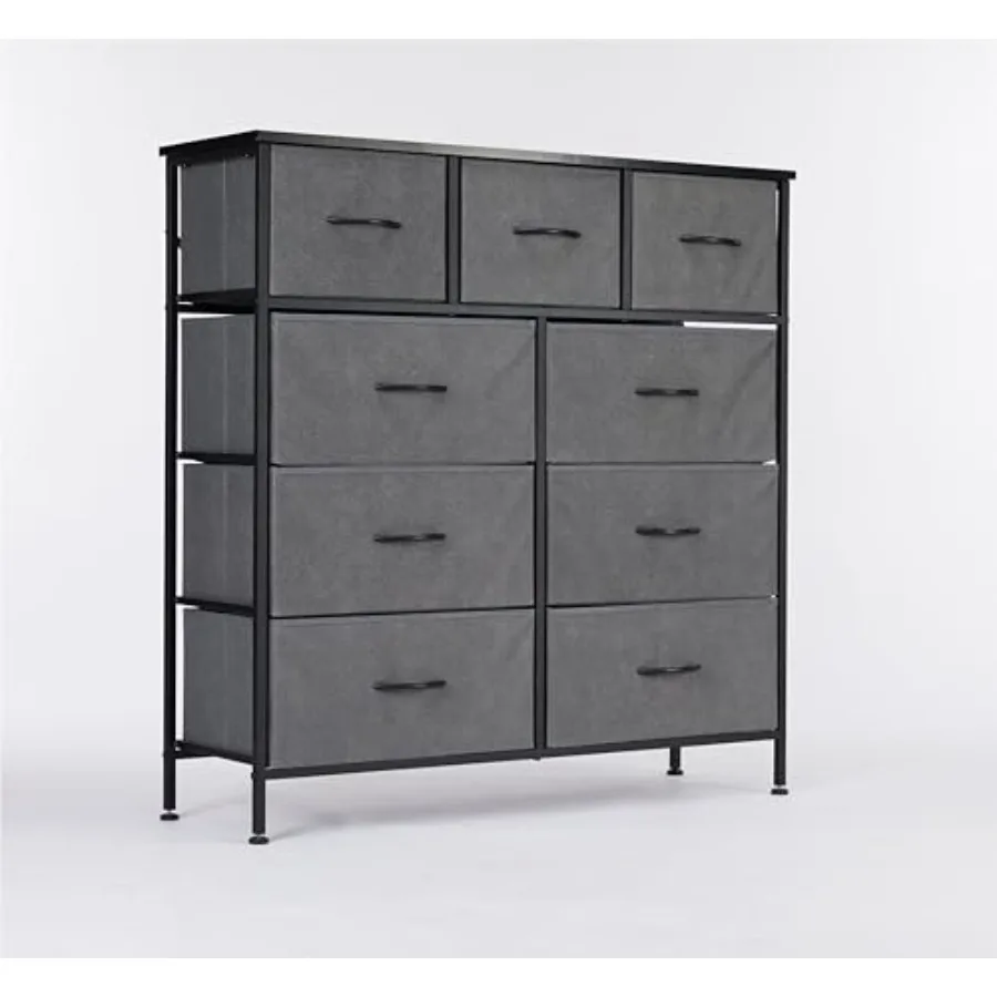 

Wood Top Dresser for Bedroom with 9 Fabric Storage Towers Chest of Drawers in White Organized Storage Solution for Closet Livin