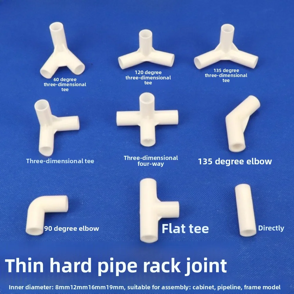5 Pcs 12mm PVC Straight Elbow Cross Connector Joint 60 90 120 135 Degree Tee Connector PVC Pipe Fitting DIY Tent Fixed Fittings