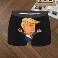 Donald Trump Cartoon Men's Comfortable Boxer Underwear, 3D Printed Underwear, High Breathability, High-quality Gift Creativity