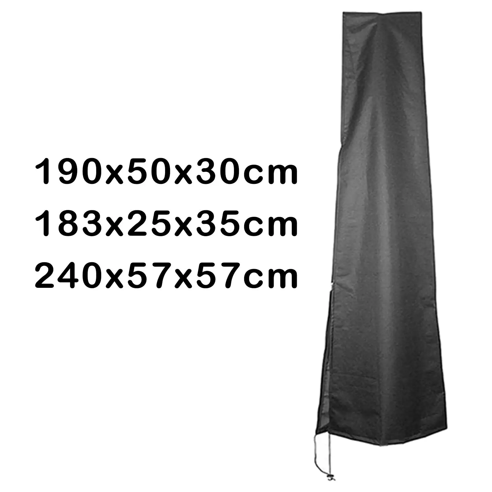 Patio Outdoor Umbrella Cover,with Zip 210D PVC Coating Offset Waterproof Parasol Cover, Dust Black