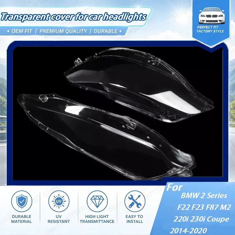 

For BMW 2 Series F22 F23 220i 230i Coupe F87 M2 2014 2015 2016 2017 2018 2019 2020 Headlight Lens Cover Accessories Lamp Cover