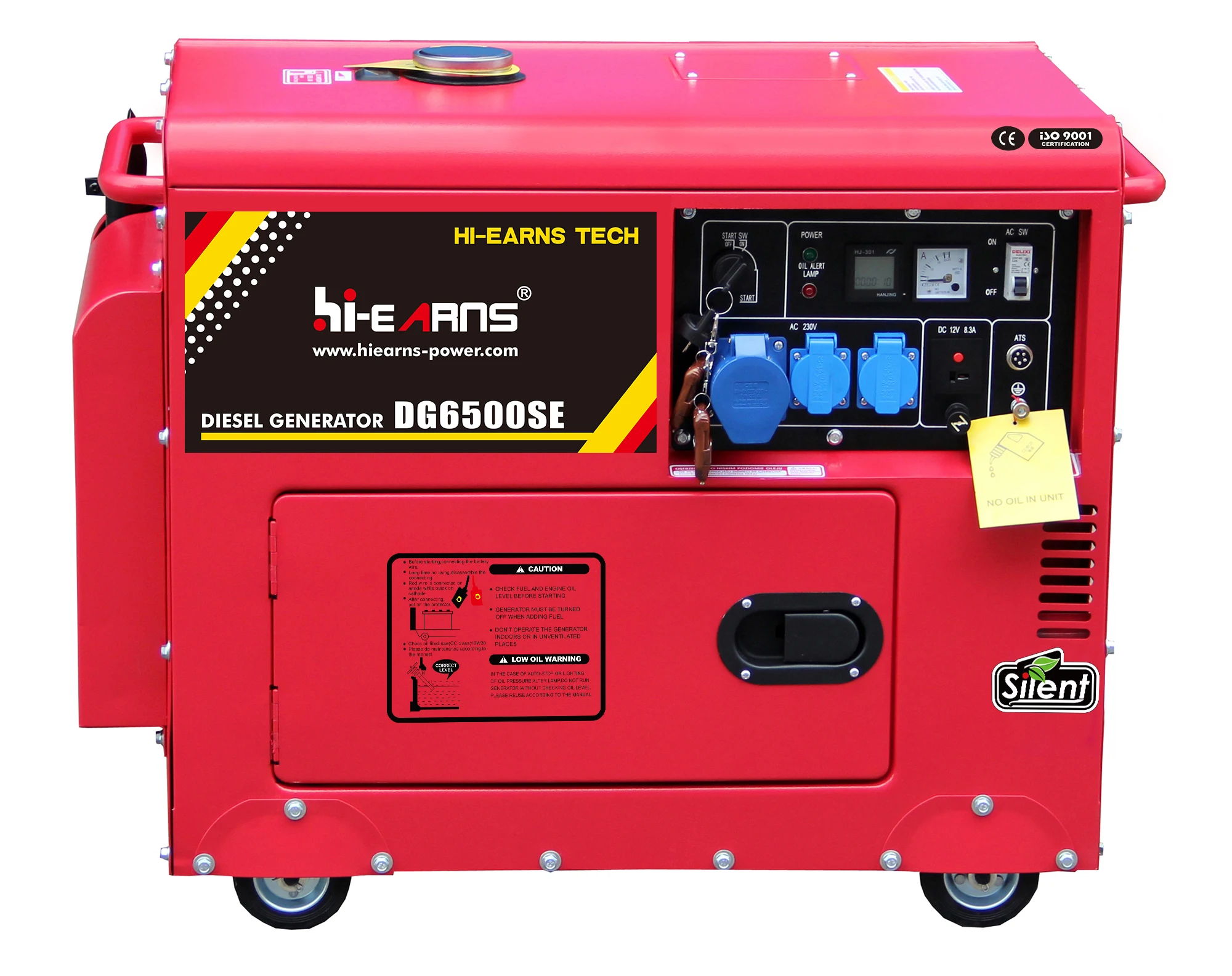 4.6KW 5.8KVA 50Hz Single Phase Silent Diesel Generator with Digital Panel and Remote Control for Home