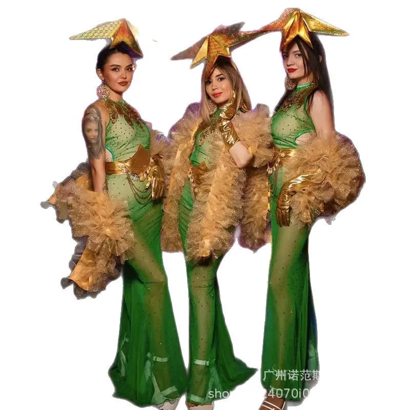 Thai Style Green Mesh Durchsichtiges Temperamentkleid Urlaubsstil Strandkleid Cocktailparty Abendkleid Hochzeitskleid Damen