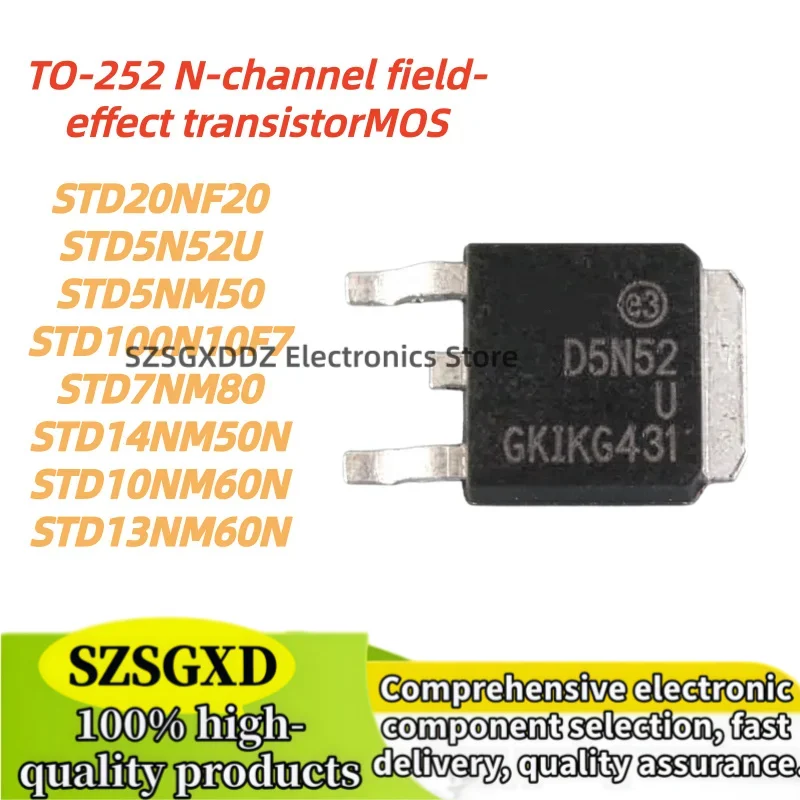 10Pcs 100% New Quality STD14NM50N STD10NM60N STD20NF20 STD100N10F7 STD5NM50 STD5N52U STD7NM80 STD13NM60N TO-252 MOS In Stock
