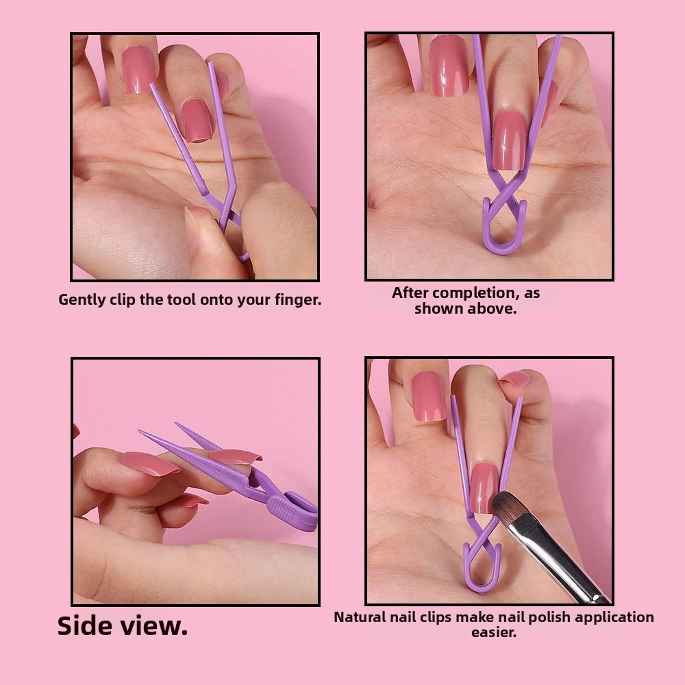 20pcs Pink Purple Nail Clip Non-Slip Reusable Spill-proof Nail Clip Spill Proof Nail Art Coloring Protection Clip for Nail Art