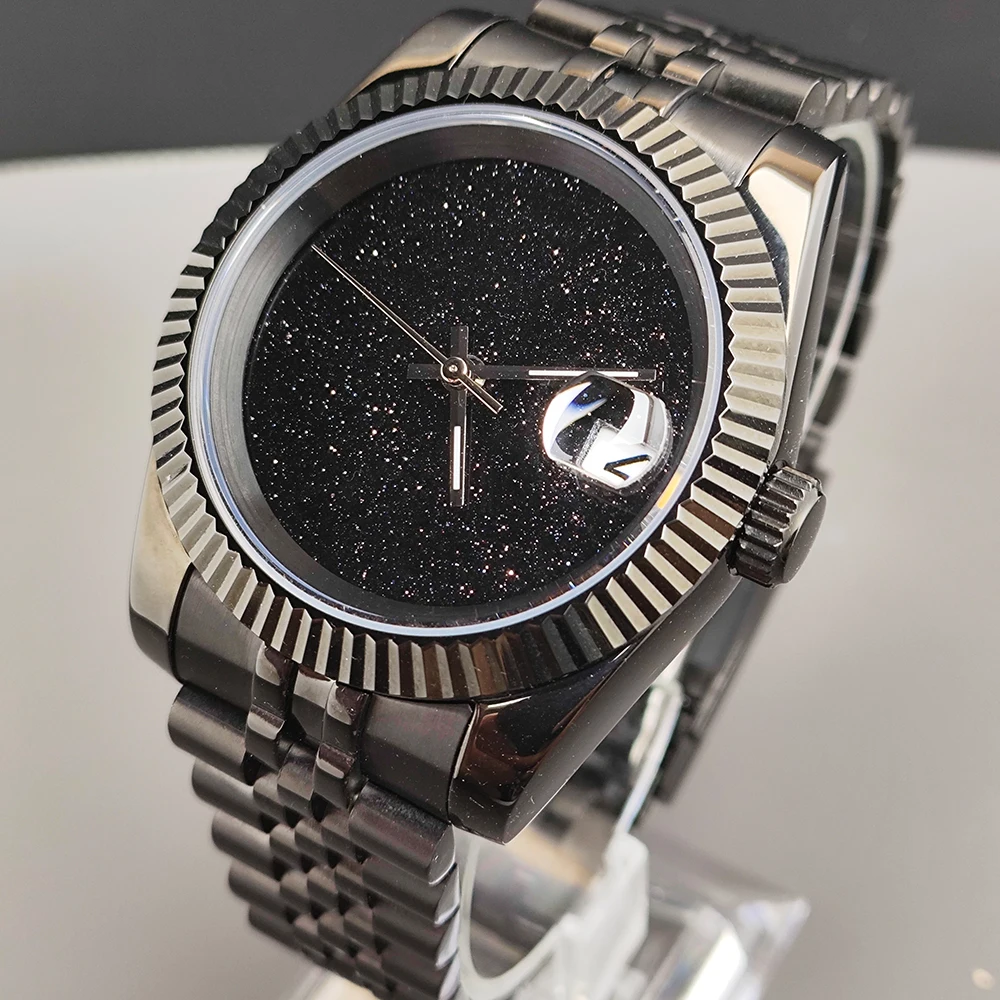 NH35 Watch 36mm/39mm Black Case Luxury Peacock Starry Sky Dial No Luminous Men's Automatic Mechanical Watch