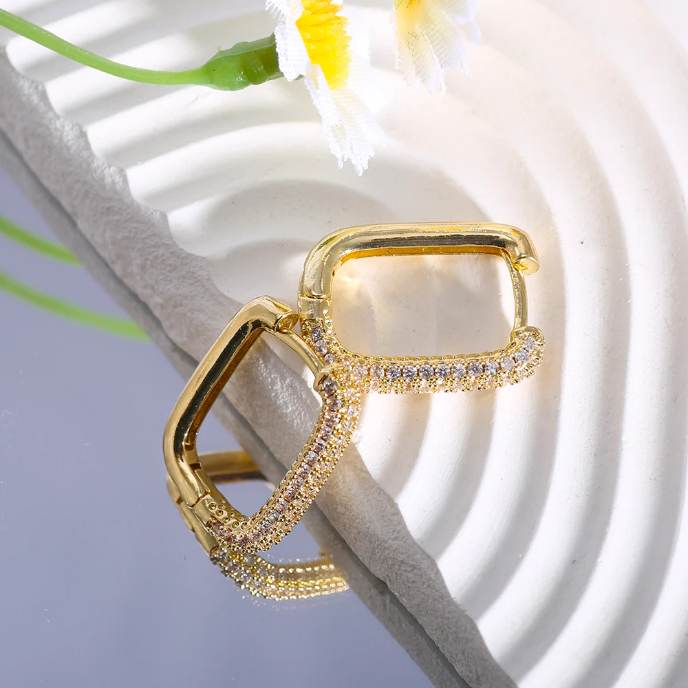 

Diamond Embedded Geometric Ear Cuff Women's Elegant Simple Fashionable New Model High-End Feelings Ins Ear Jewelry